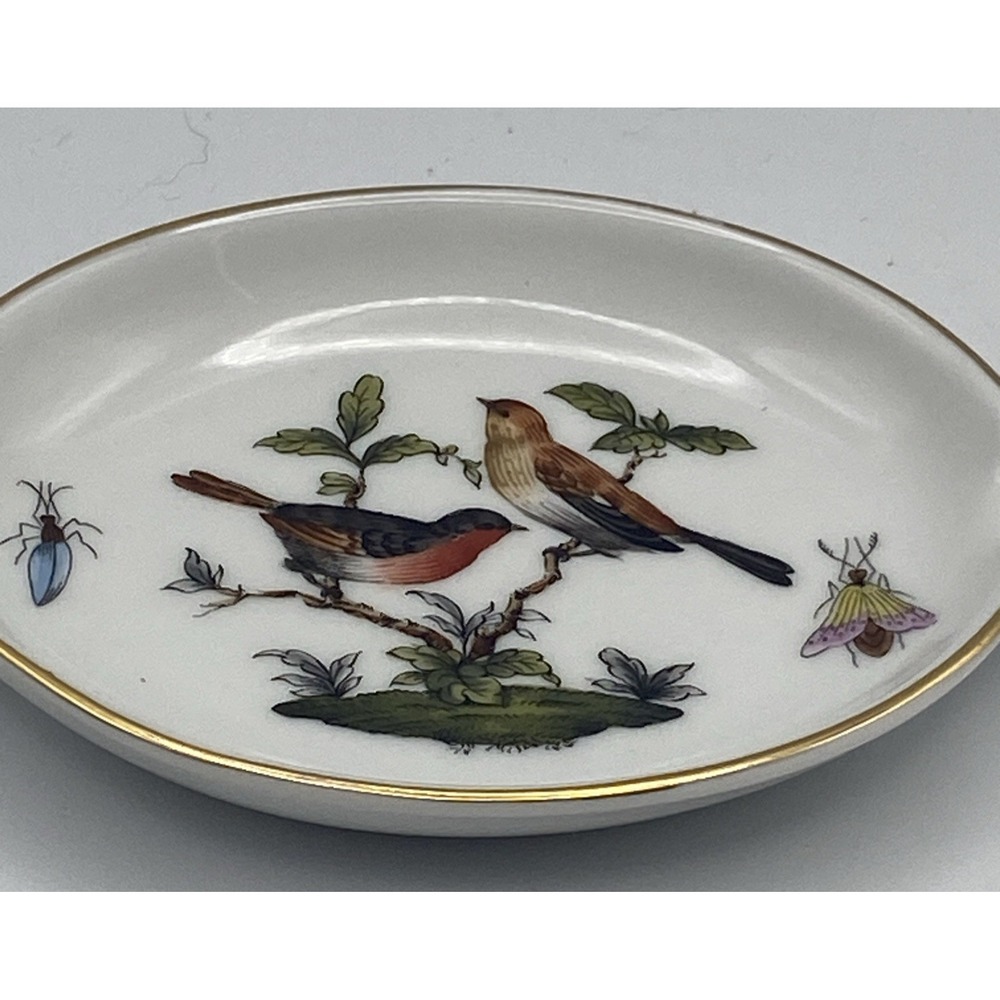 Herend Rothschild Bird Ashtray Pin Jewelry Ring Bowl Trinket Tray - Picture 2 of 3